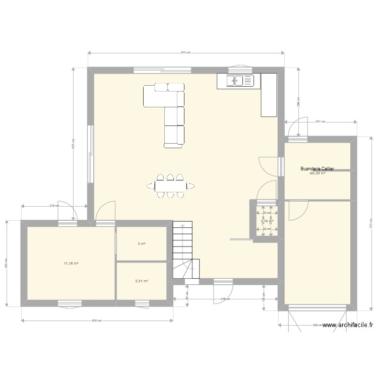 Plan 4. Plan de 5 pièces et 25 m2