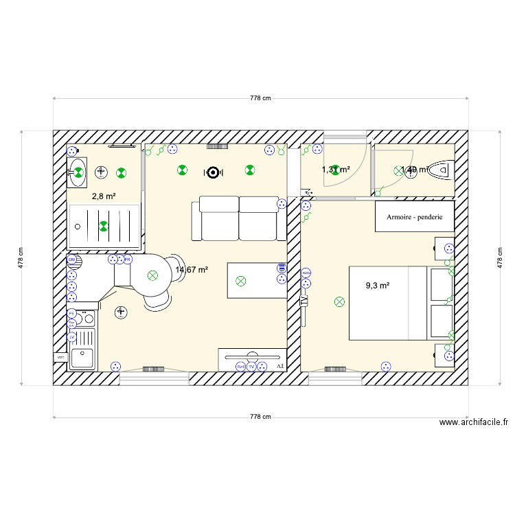 plan gite 1. Plan de 0 pièce et 0 m2