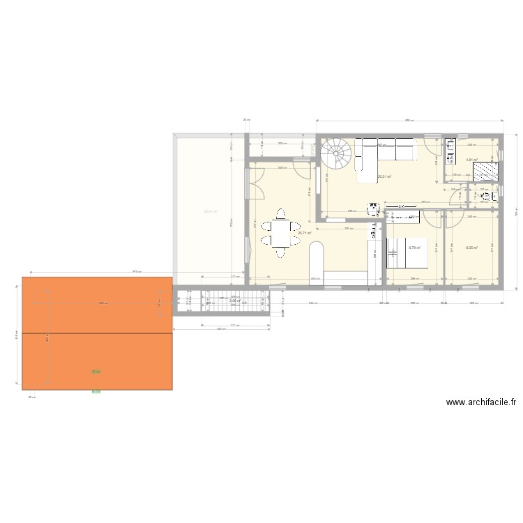 Etage 1 Belbèze. Plan de 10 pièces et 168 m2