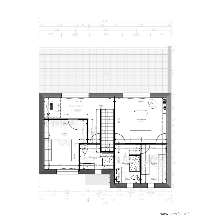 Projet Dandy R+1. Plan de 0 pièce et 0 m2