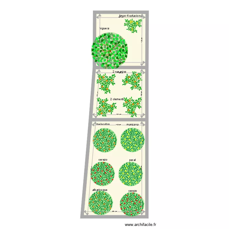 jardin fruitier. Plan de 