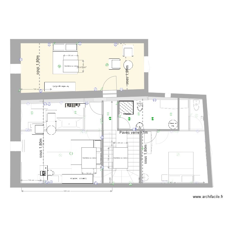 intérieur maison sans SdB sup au premier. Plan de 0 pièce et 0 m2