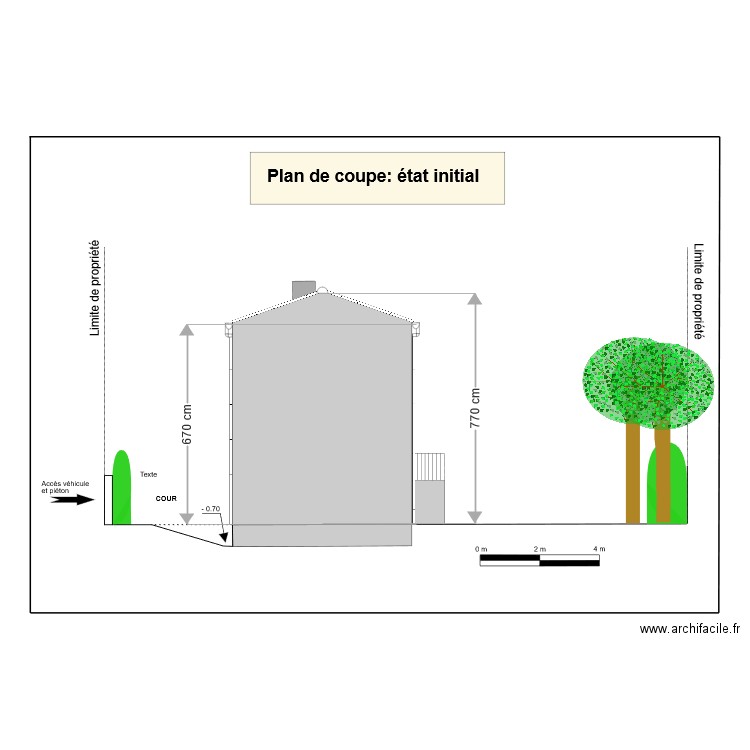 Plan de coupe initial DAVID. Plan de 0 pièce et 0 m2