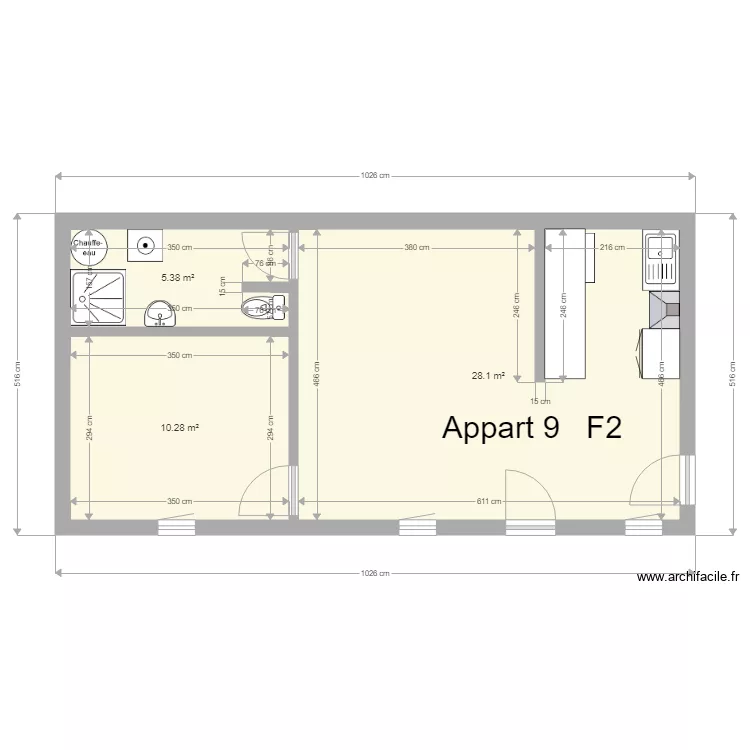 pierre de bresse Le moulin Appart 9 RDC . Plan de 