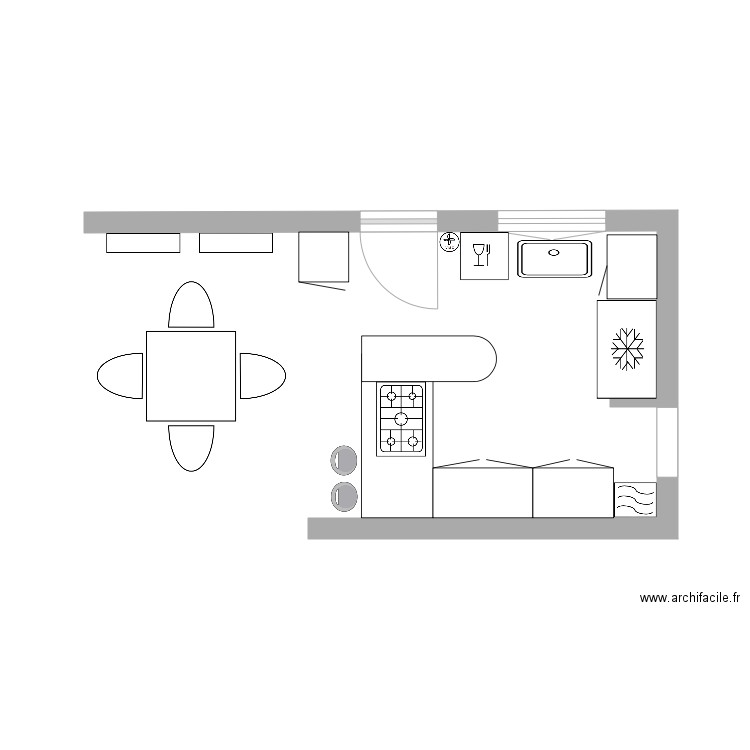 Cuisine. Plan de 0 pièce et 0 m2