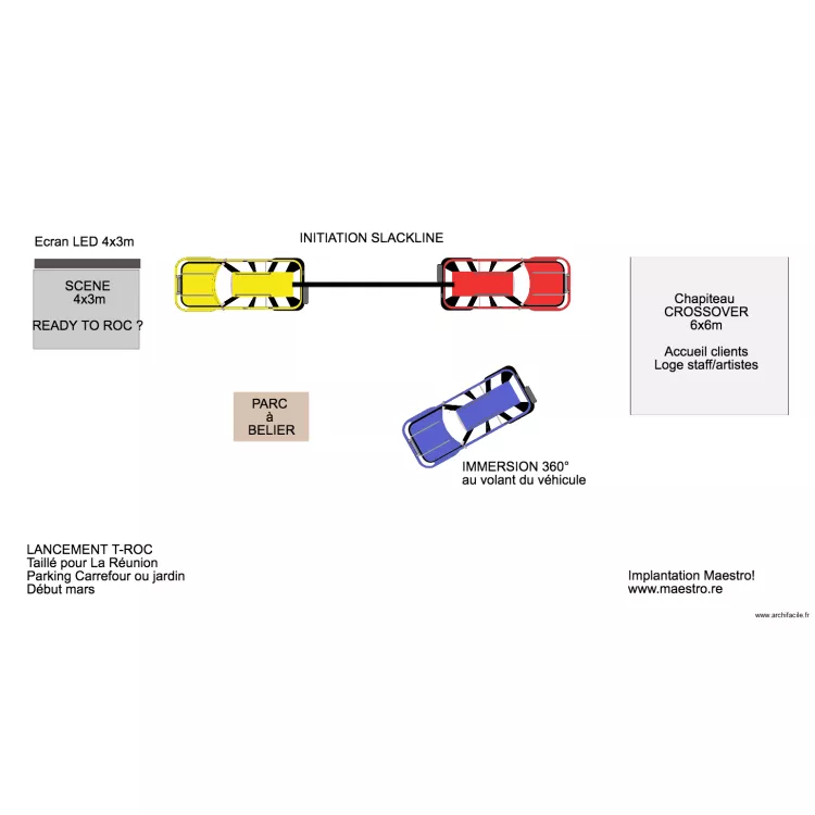 VW TI ROC Taill&eacute; pour La R&eacute;union . Plan de 