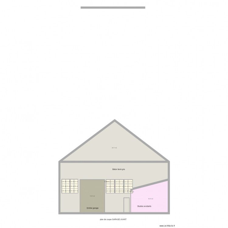 plan de coupe garage AVANT. Plan de 0 pièce et 0 m2