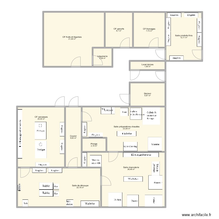 Sochaux. Plan de 13 pièces et 160 m2