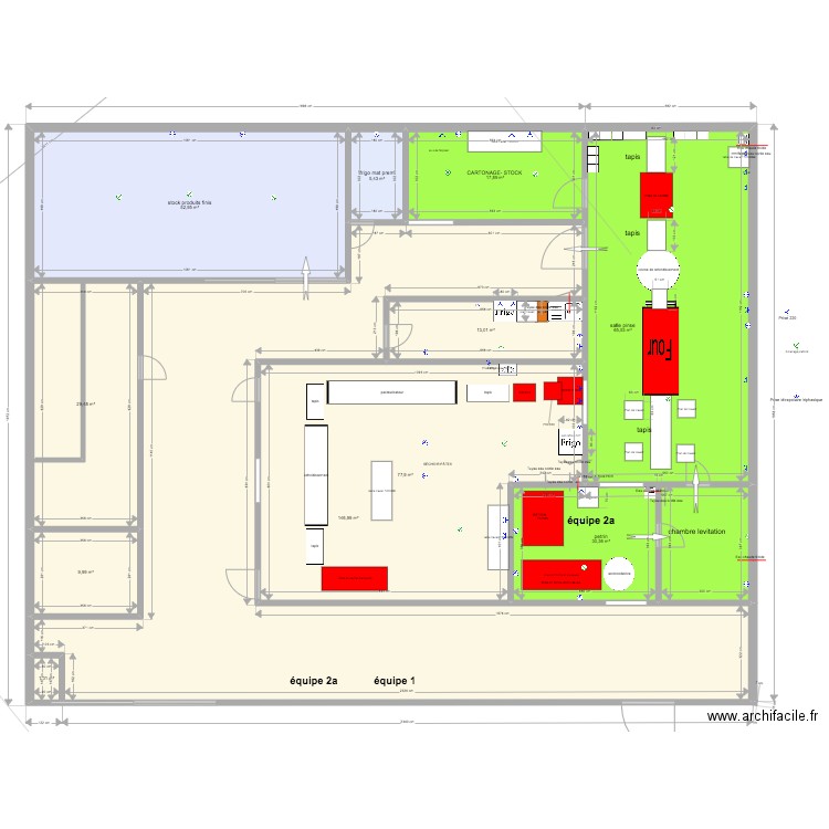 labo équipes. Plan de 11 pièces et 451 m2