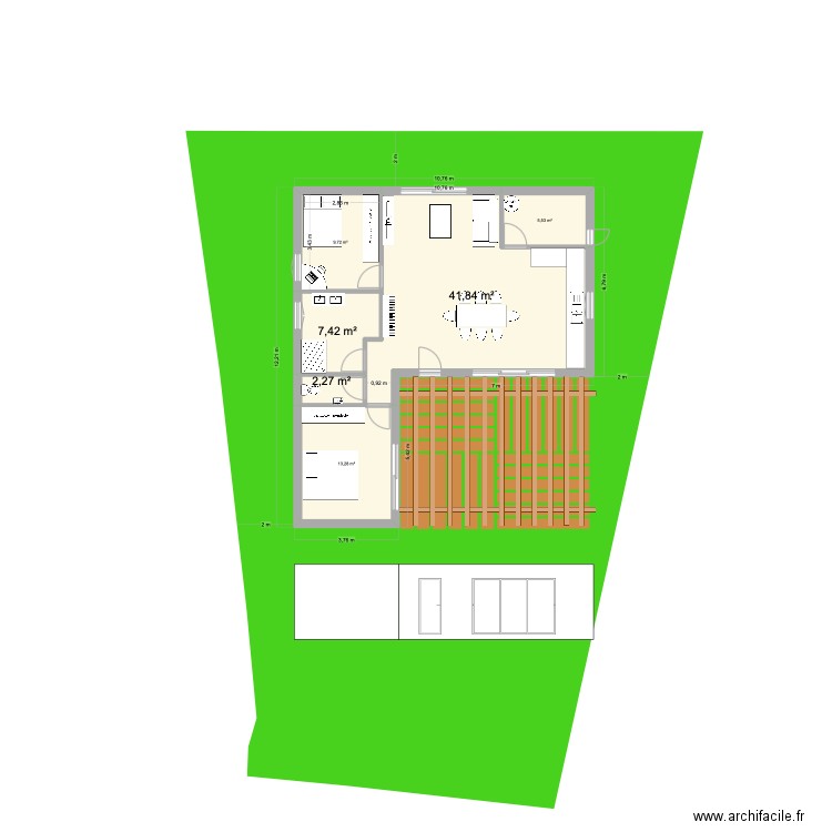 Maison Diben. Plan de 6 pièces et 80 m2