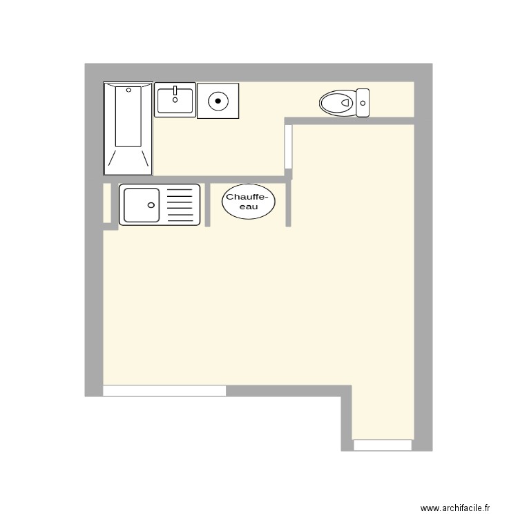 Studio 18m2. Plan de 0 pièce et 0 m2