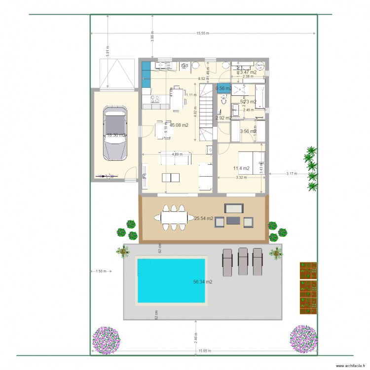 Maison d Hadrien modifiee. Plan de 0 pièce et 0 m2