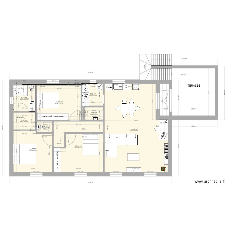 muglioni3. Plan de 11 pièces et 97 m2