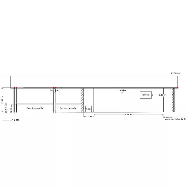 Sanitaire face arrière. Plan de Sanitaire face arrière. Plan de