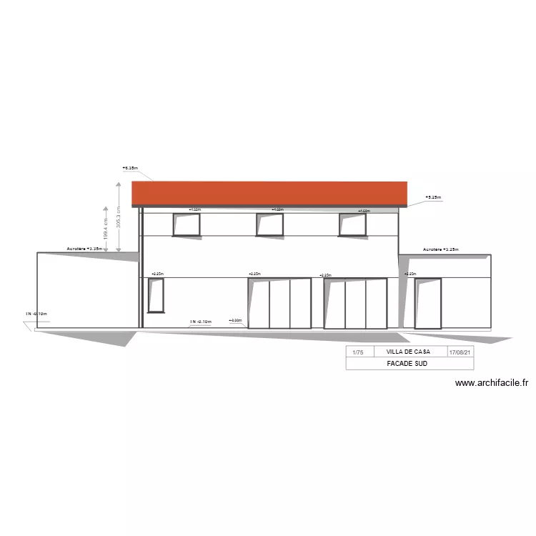 FACADE SUD . Plan de FACADE SUD . Plan de