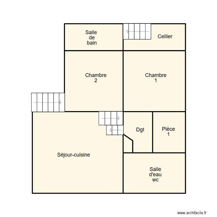 QUIMPER SCI ARCADE COUR. Plan de 9 pièces et 41 m2