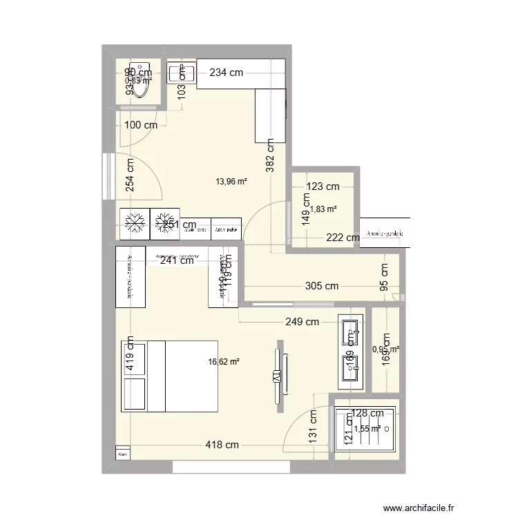 Suite parentale buanderie sde test. Plan de 