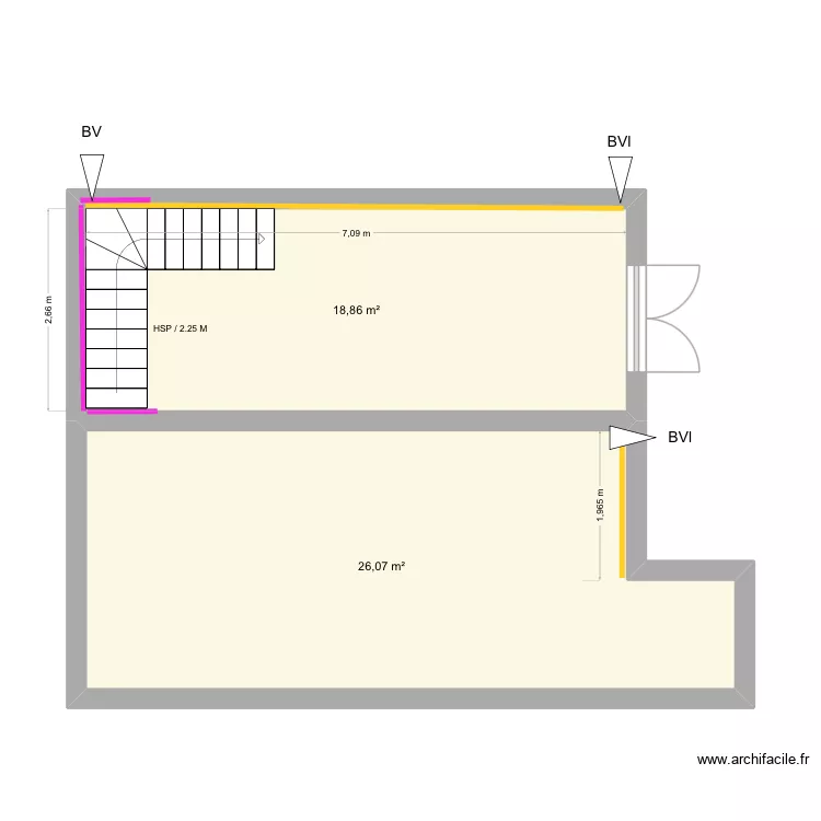 BORNSZTEJN - INJ + CUV. Plan de 2  et 45 m²