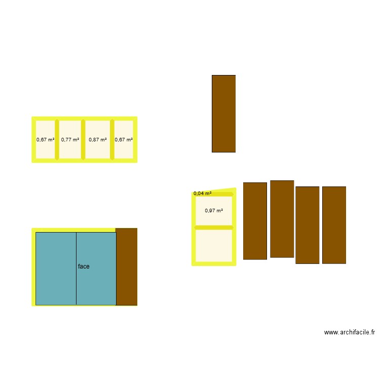 cabane. Plan de 10 pièces et 11 m2