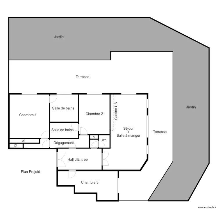 PLAN ASSOULINE projet&eacute;. Plan de 