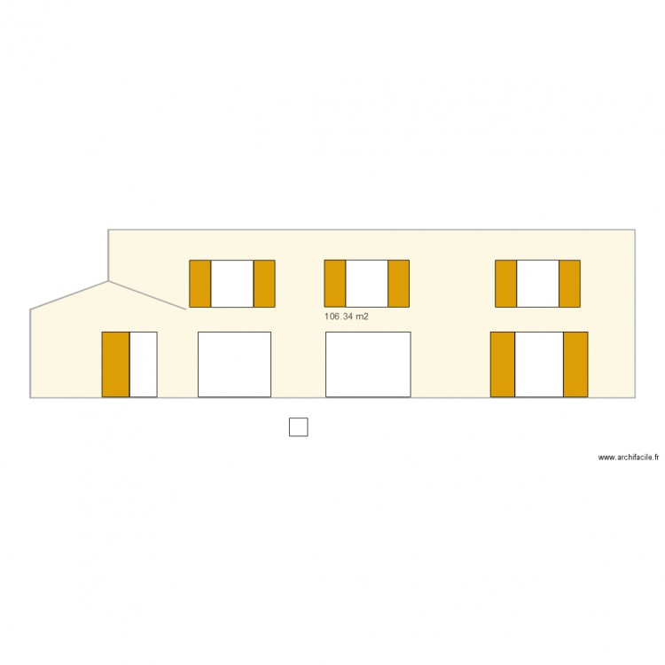 facade sud. Plan de 0 pièce et 0 m2