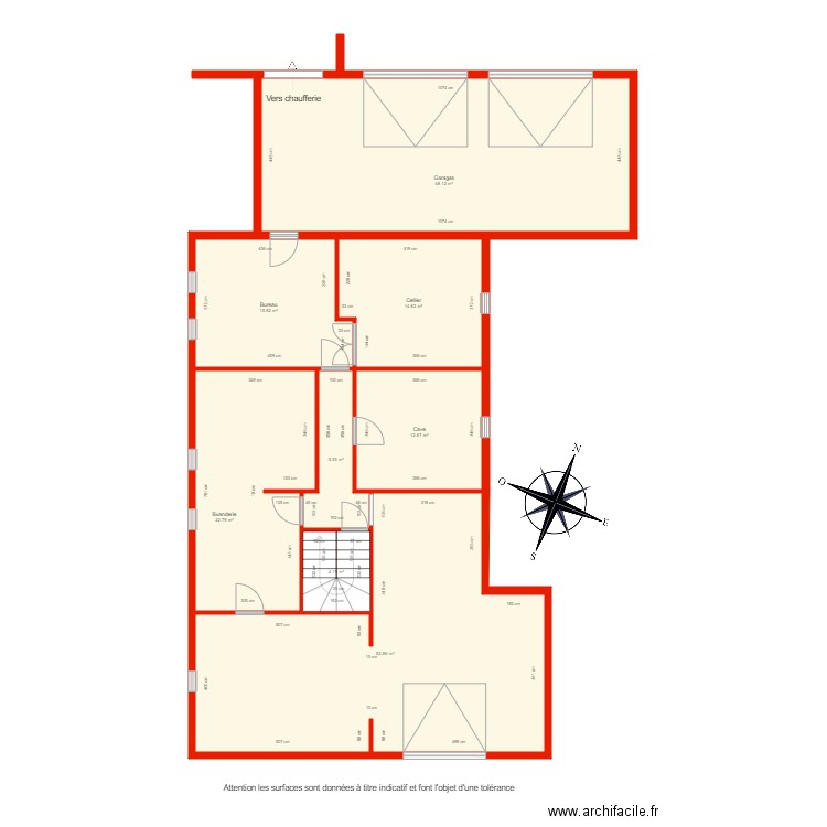 BI 4375 sous sol  côté. Plan de 0 pièce et 0 m2