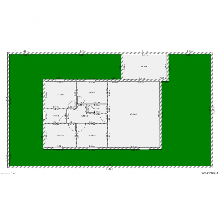 PleinPied. Plan de 0 pièce et 0 m2