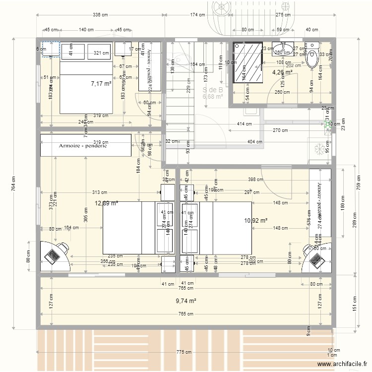 maison 3 chambres 2º etage grand salon. Plan de 0 pièce et 0 m2
