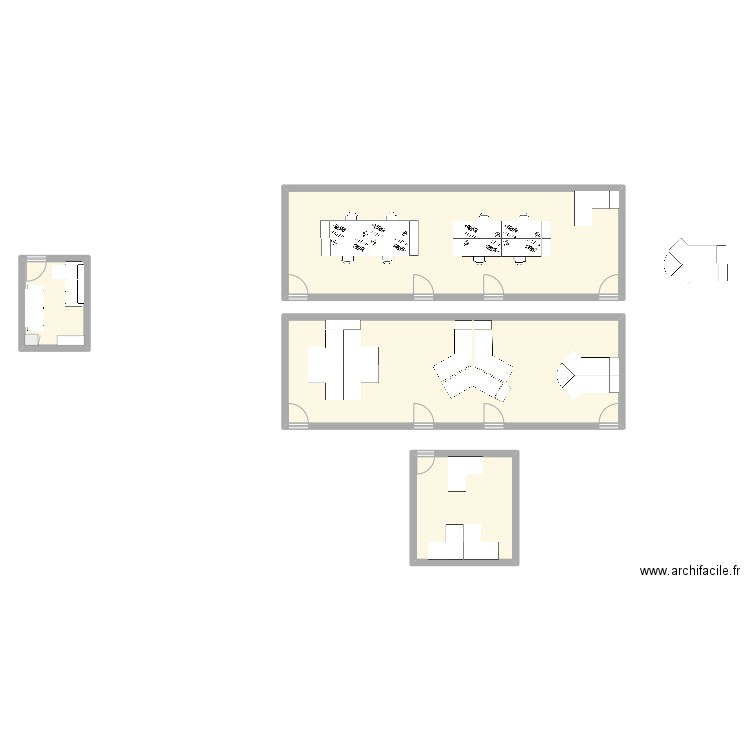 Bureau CPa. Plan de 4 pièces et 171 m2