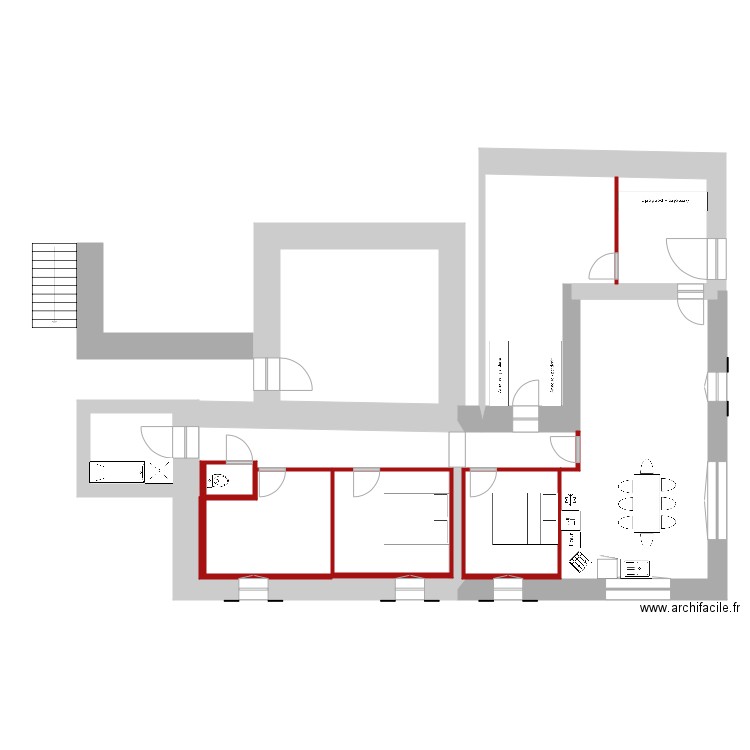 Rdc projet aménagements . Plan de 0 pièce et 0 m2