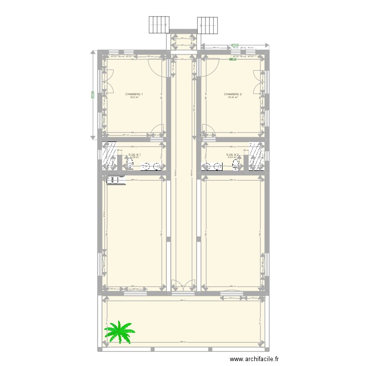 RIAD FIFI RDC MESURE. Plan de 9 pièces et 161 m2