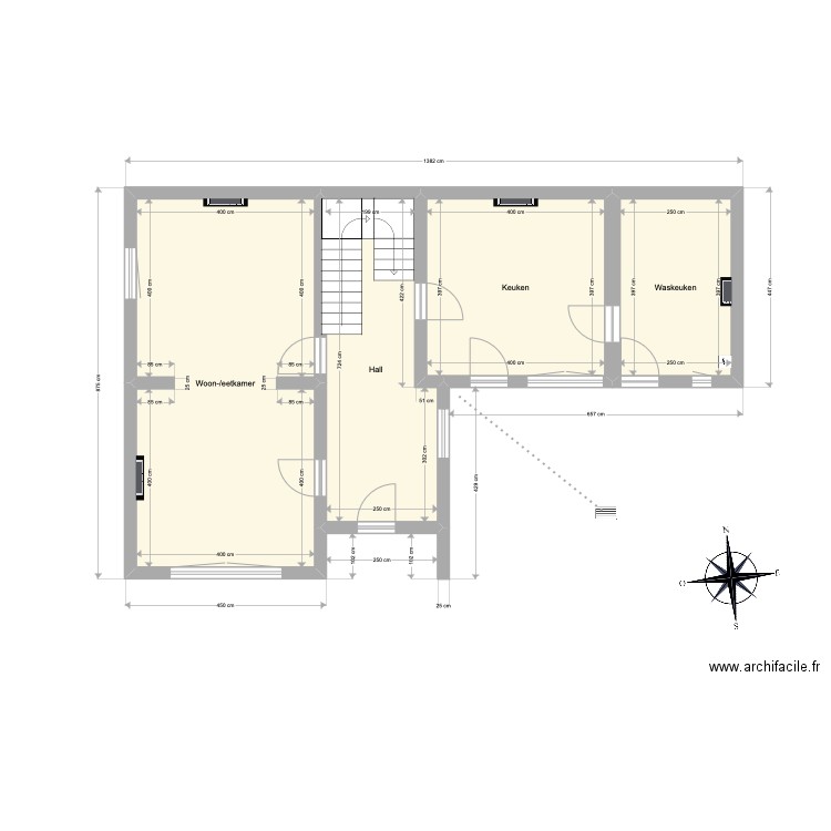 Membruggen - gelijkvloer met sterfput. Plan de 0 pièce et 0 m2