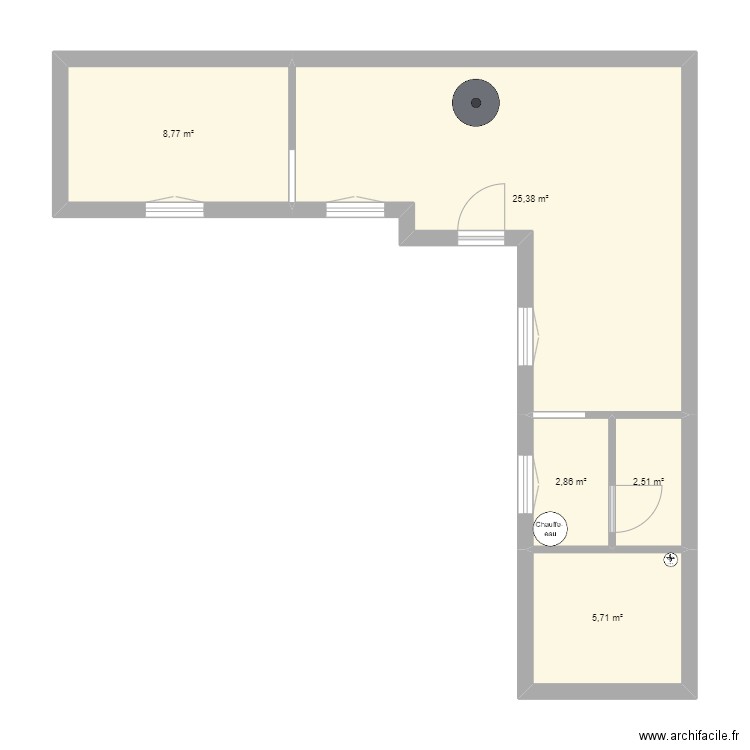 COERCHON. Plan de 5 pièces et 45 m2