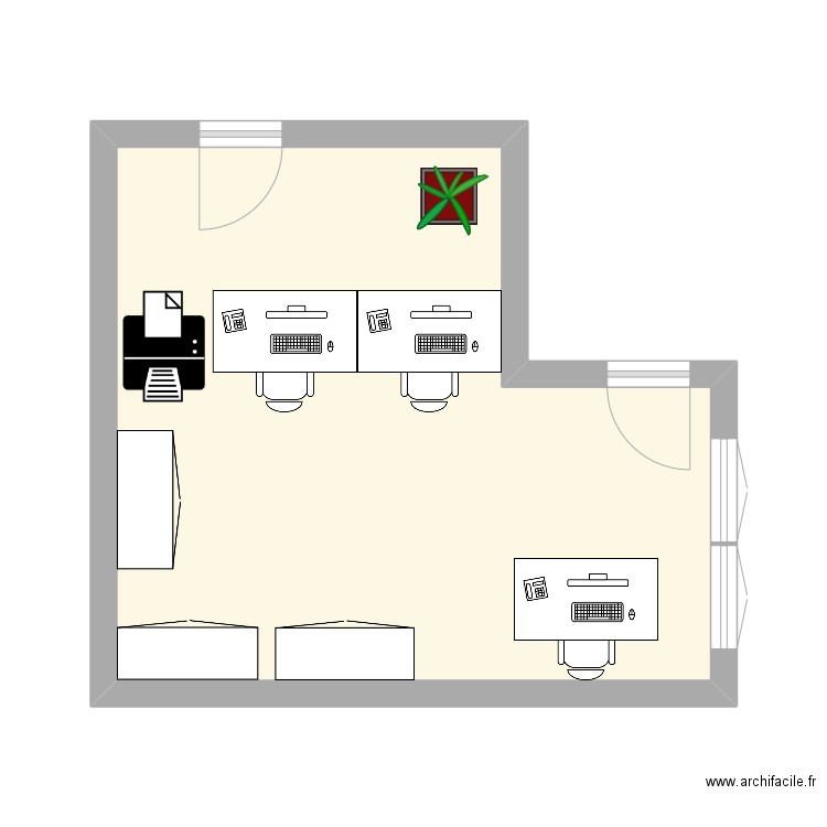 Bureau . Plan de 1 pièce et 25 m2