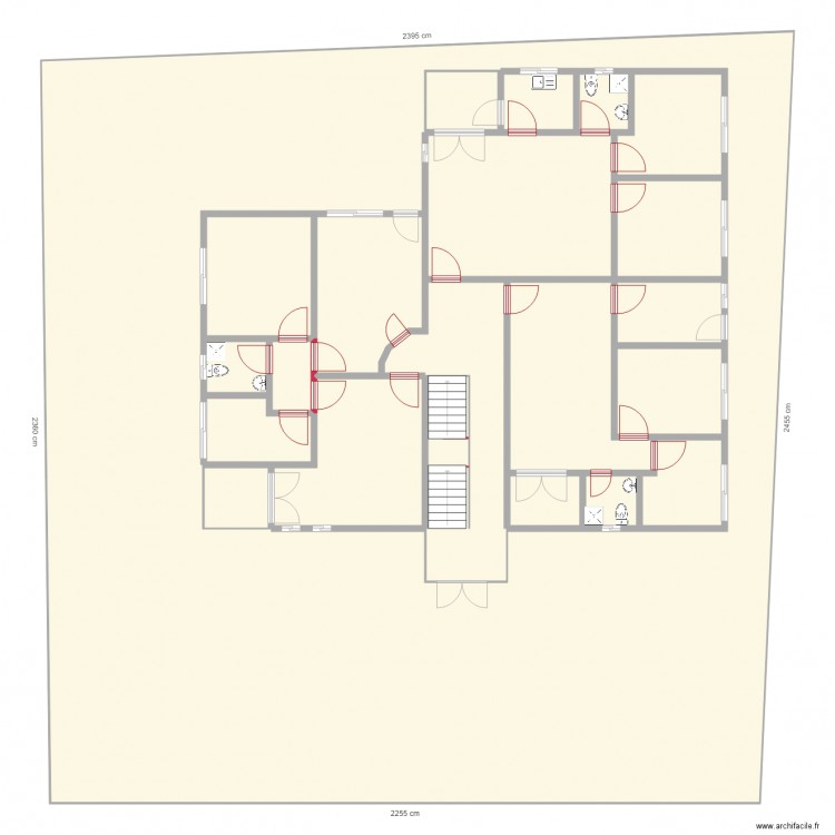 appartements INSS. Plan de 21 pièces et 742 m2
