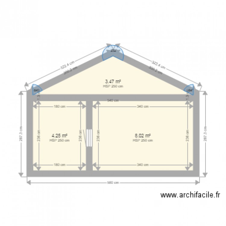 Garage vertolaye vue de côté avec veranda. Plan de 0 pièce et 0 m2