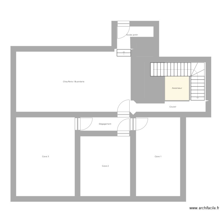Moulaire Niv 0. Plan de 12 pièces et 124 m2
