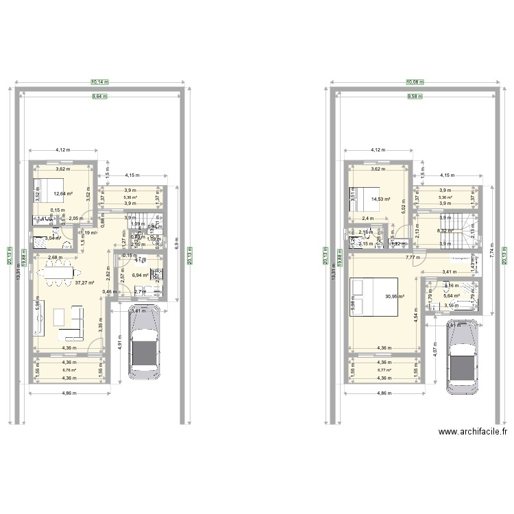 Plan Sci St Jo Duplex. Plan de 13 pièces et 146 m2