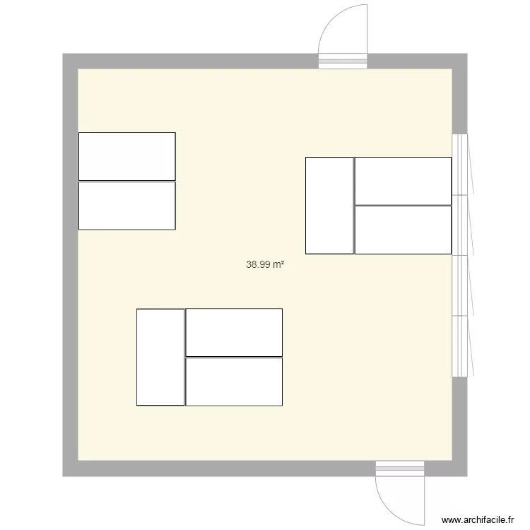 r&eacute;amenagement bureau. Plan de 