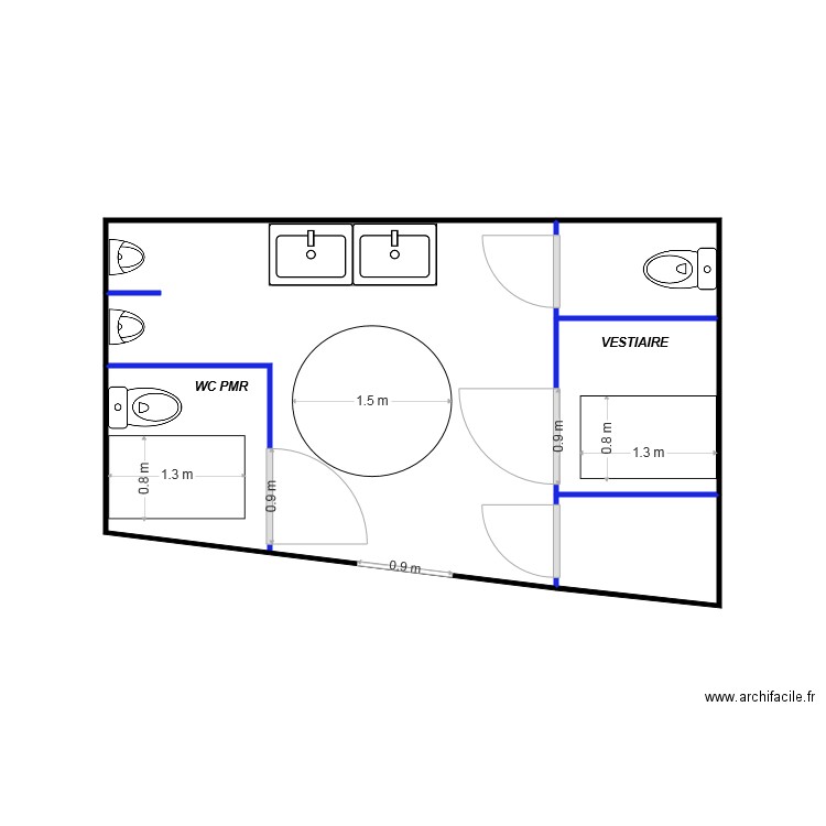 sanitaires Brignogan. Plan de 0 pièce et 0 m2