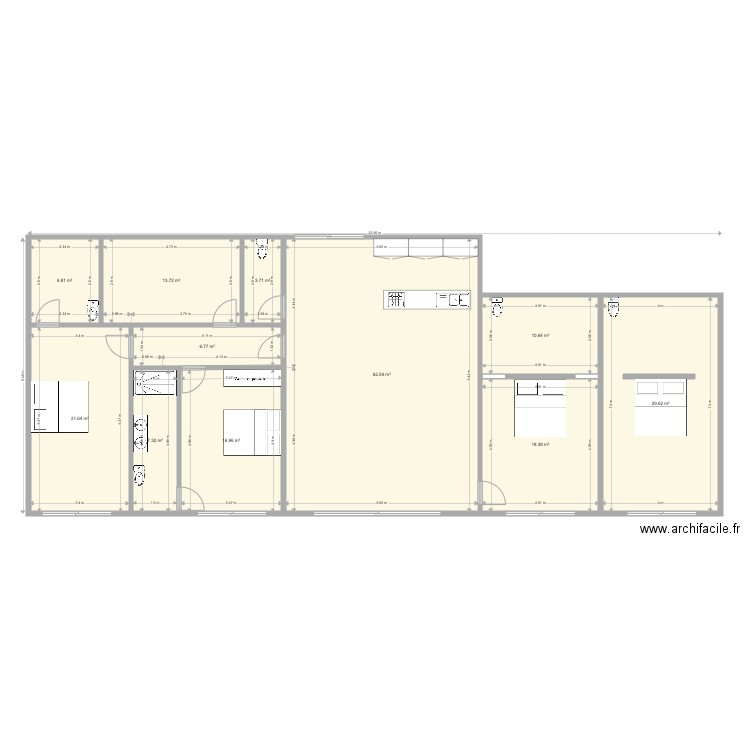 Maison. Plan de 11 pièces et 198 m2