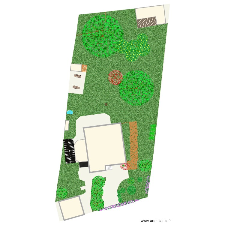 jardin. Plan de 6 pièces et 190 m2