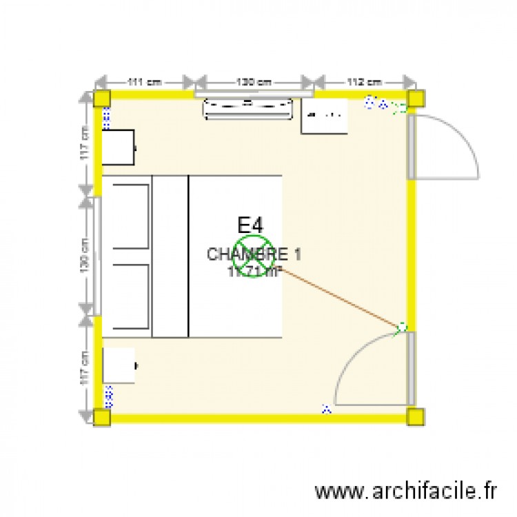 électricité CHAMBRE 1. Plan de 0 pièce et 0 m2