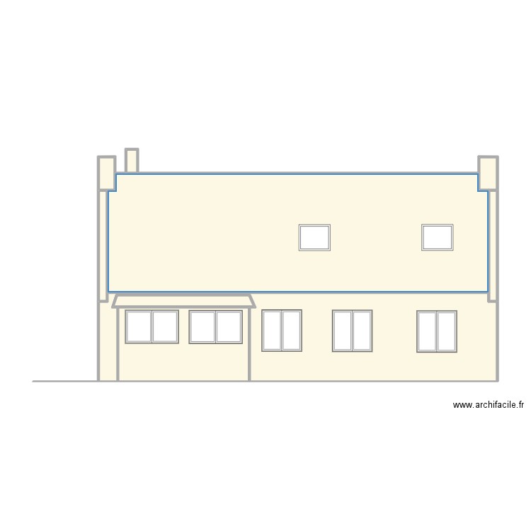 Facade_Sud_14juil22. Plan de 9 pièces et 73 m2