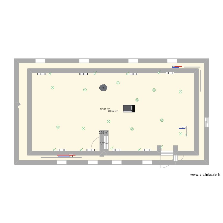 combles 3. Plan de 4 pièces et 59 m2