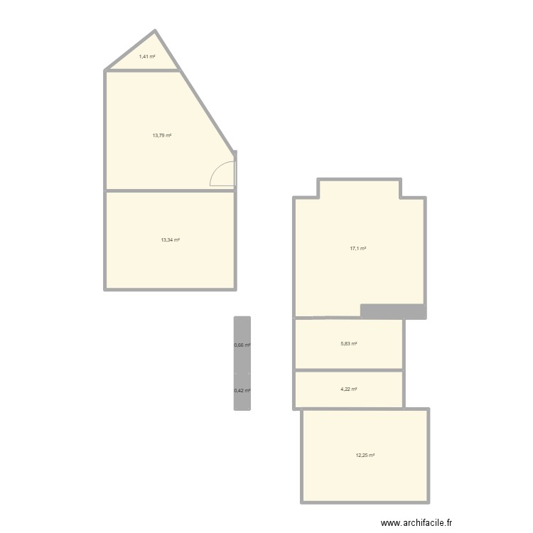 CVP PP - V21. Plan de 10 pièces et 70 m2