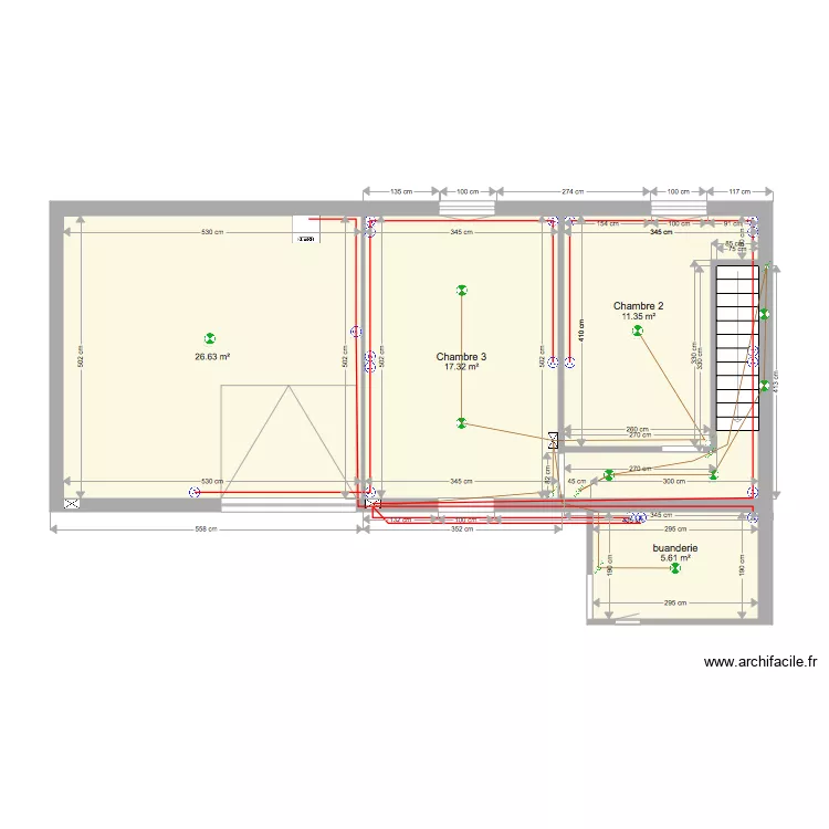 chambres bas électricité. Plan de chambres bas électricité. Plan de