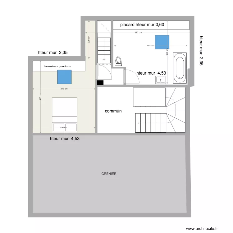 AMENAGEMENT COMBLE JEAN LUC . Plan de 