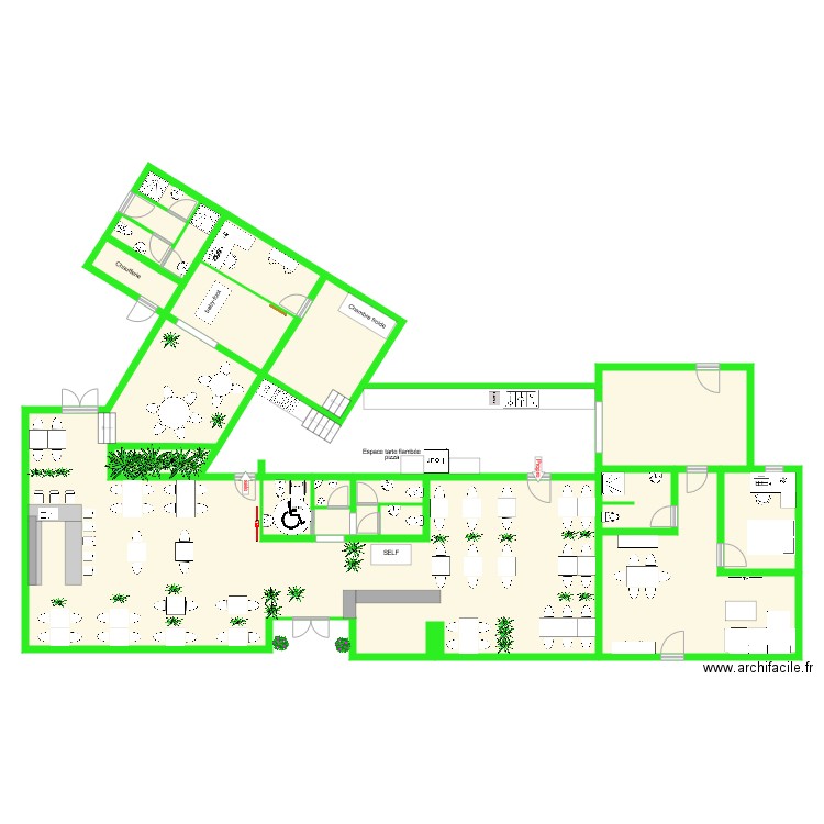 Plan restaurant v5 avec bar pte salle. Plan de 0 pièce et 0 m2