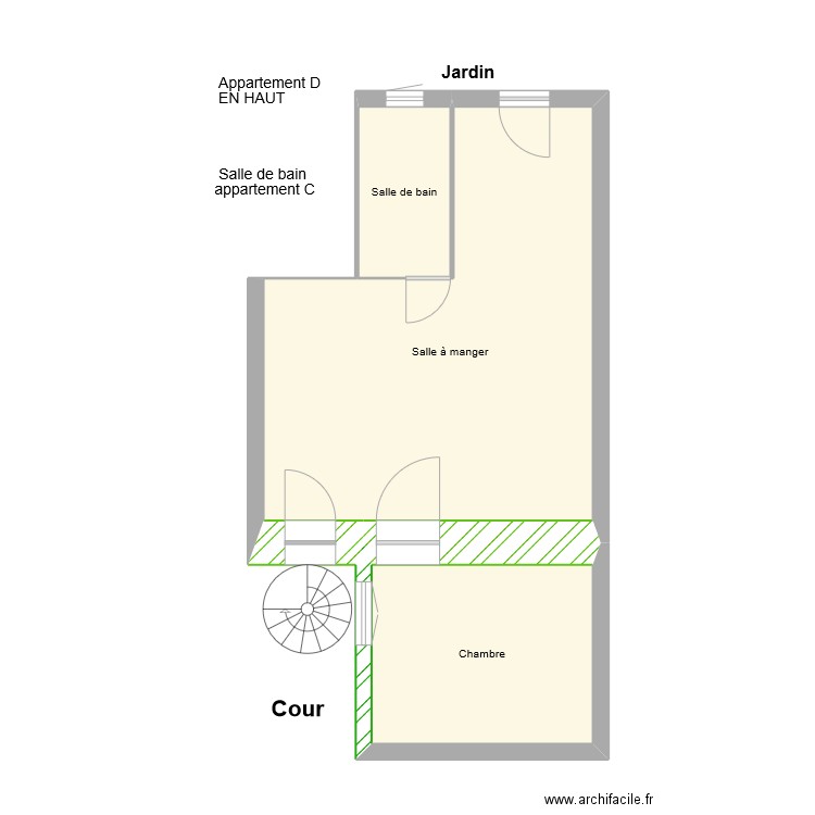 Appartement D - Rte de Lyon. Plan de 3 pièces et 40 m2